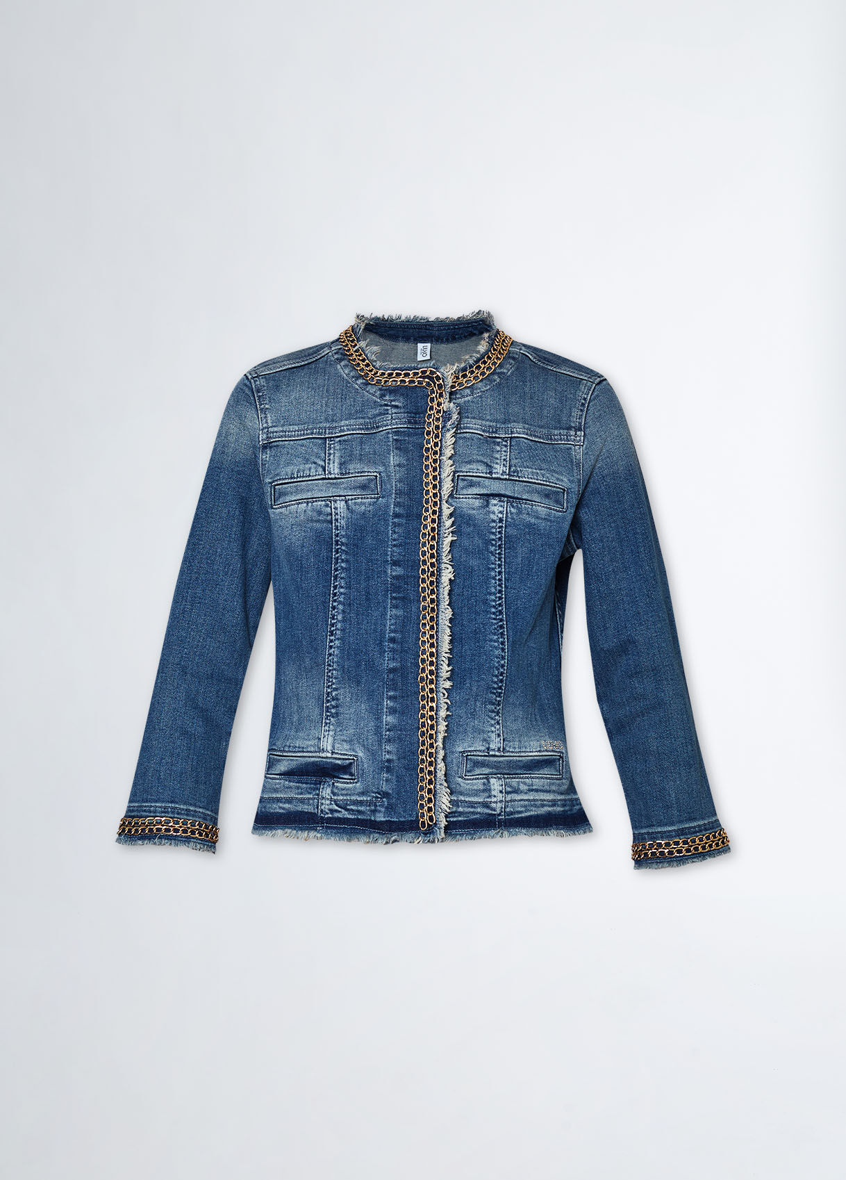 Veste en toile denim avec chaine couloer denim bleu fonce Liu Jo